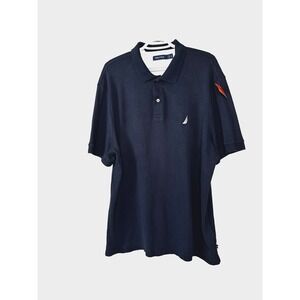 Nautica Men XL Navy Blue Polo Shirt Short Sleeve Classic Prep Golf Tennis Pickle